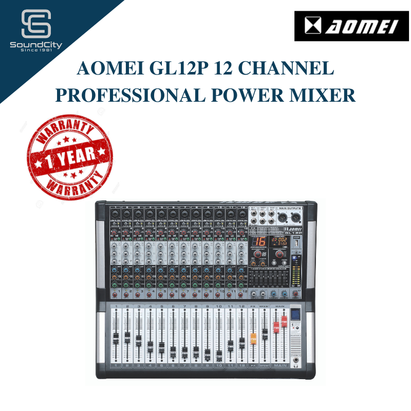 AOMEI GL12P 12 Channel Professional Power Mixer
