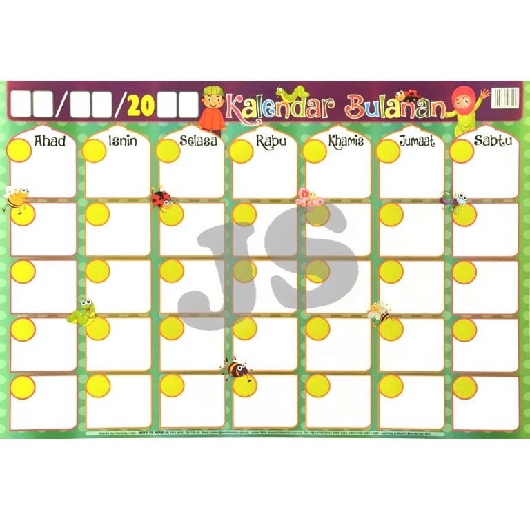 CARTA EDUCATIONAL POSTER BELAJAR HURUF JAWI,SUKU KATA,WARNA,BUNGA,NOMBOR - MIND TO MIND