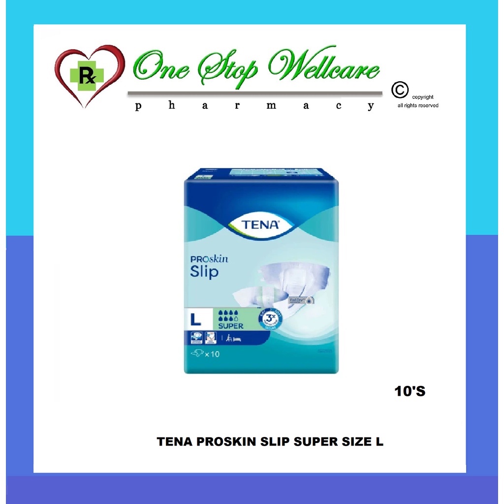 TENA PROSKIN SLIP SUPER ADULT DIAPERS (L) 10'S