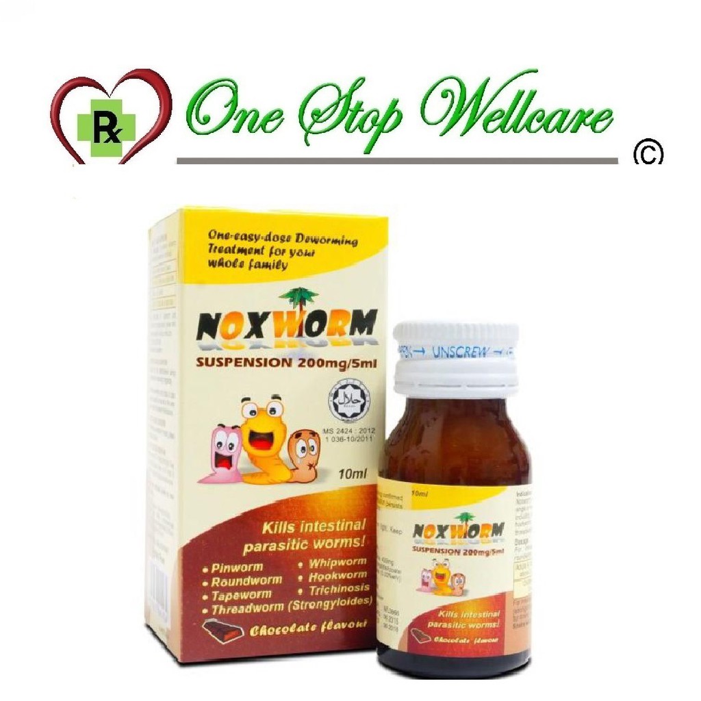 NOXWORM SUSPENSION 10ML / 2'S TABLET (CHOCOLATE)