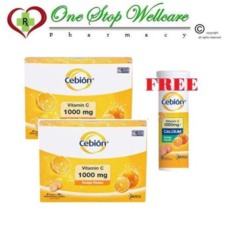 CEBION VITAMIN C EFFERVESCENT 1000MG 8X10'S FREE 1 TUBE VITAMIN C 1000MG+CALCIUM