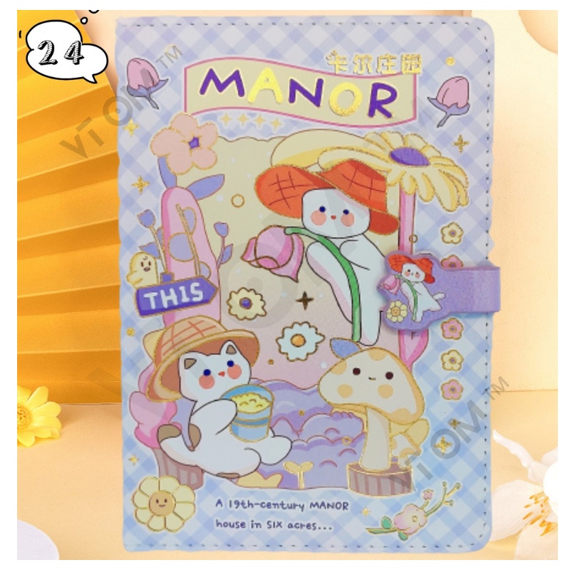 VTOM 32K Paper Size Creative Notebook (13cm x 18.5cm) PU Leather Cover Note Book Colour Pages Korean