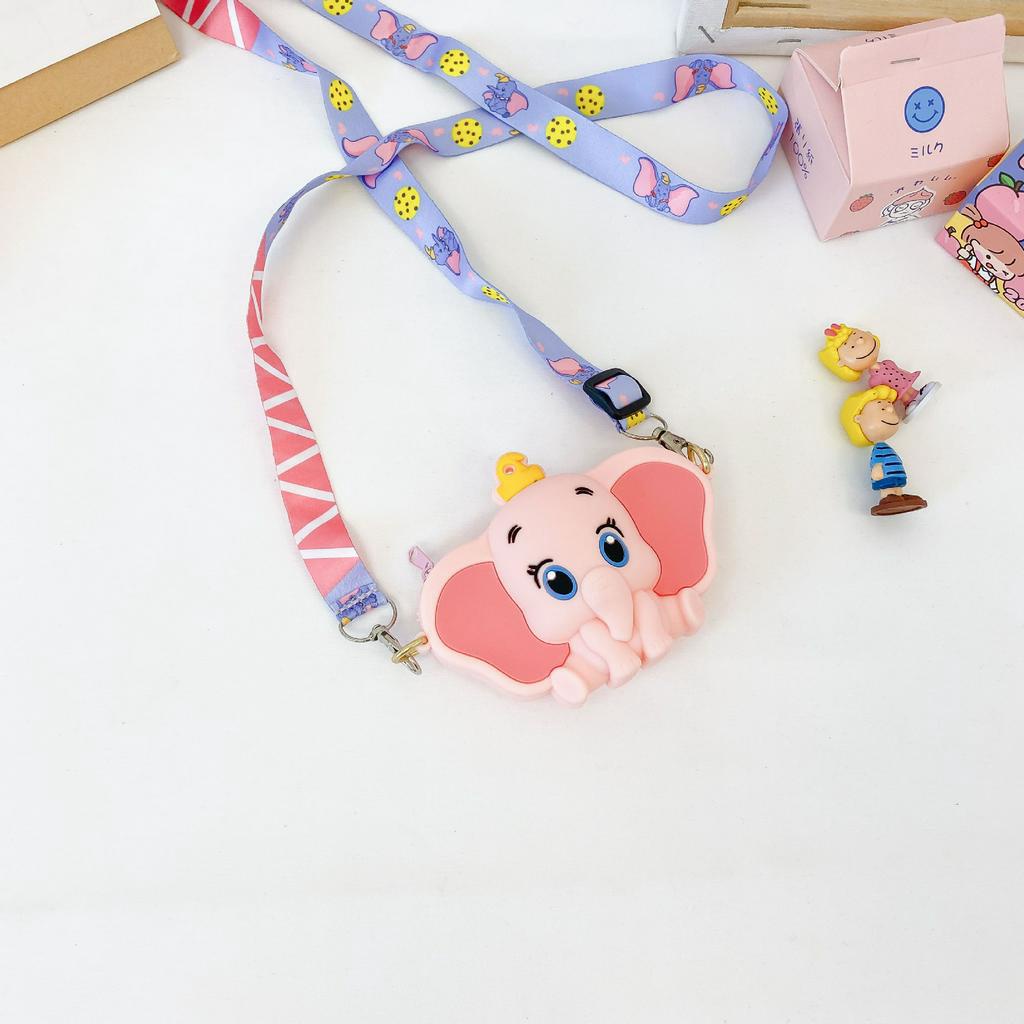 Trendy Silica Gel Winnie Pooh Eeyore Dumbo Frozen Elsa Anna Sling Shoulder Bag