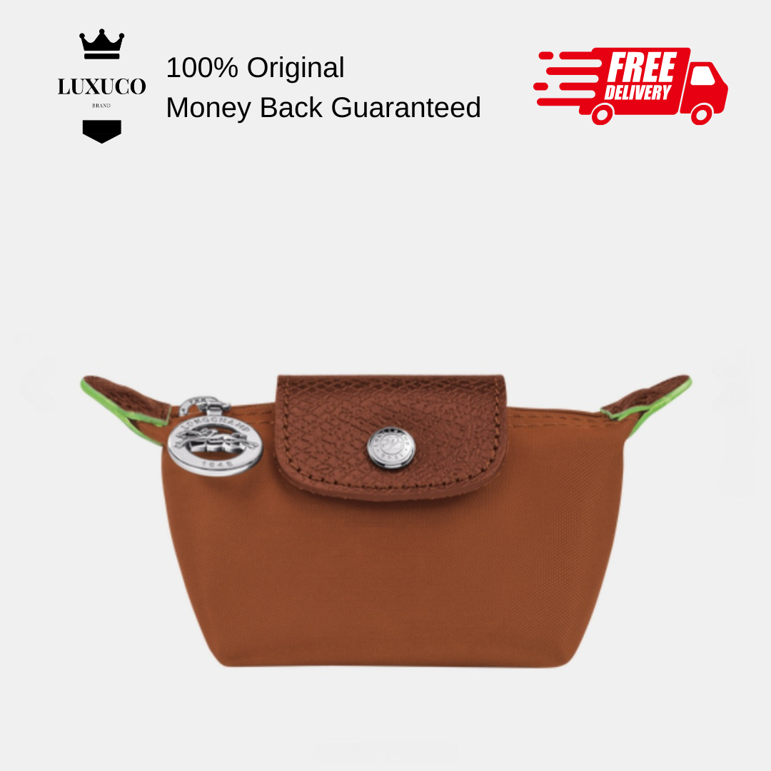 [Luxuco] Longchamp Le Pliage Green Coin Purse Cognac