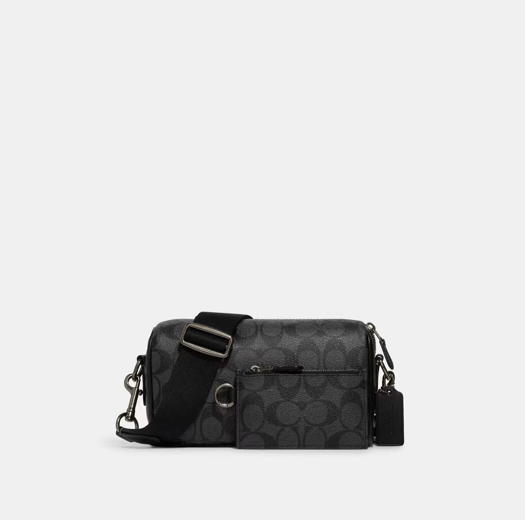[Luxuco] COACH Axel Crossbody In Signature Canvas CJ674 Sling Bag Black