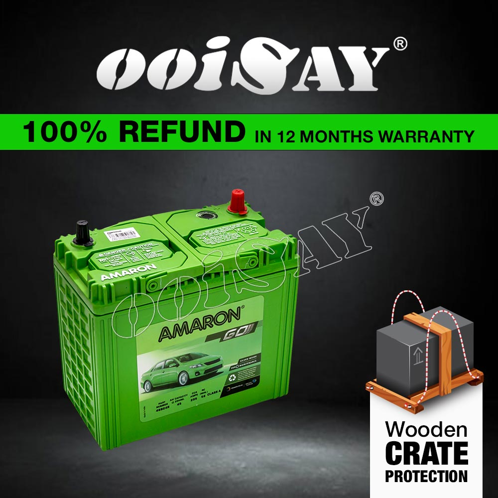 AMARON GO NS60 | 46B24R | 46B24RS (MF) - 45AH - Car Battery - Saga BLM FLX Satria Wira Iriz Avanza V