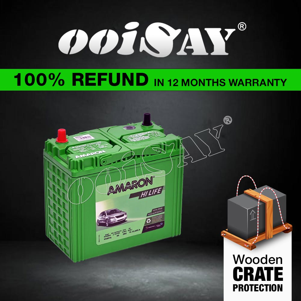 AMARON HI LIFE NS60L | 55B24L | 55B24LS (MF) - Car Battery - Waja Vios Civic Almera Iswara HRV Accor