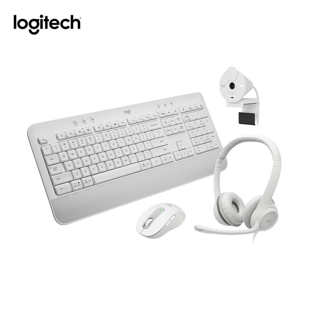 Logitech Signature K650 Wireless Keyboard with Wrist Rest + Signature M650 Wireless Mouse + Brio 300