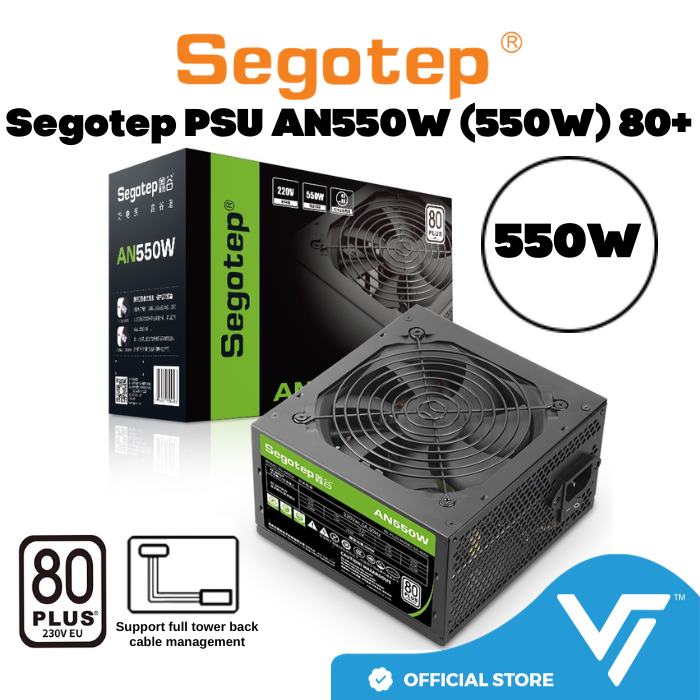Segotep AN550W, AN650W, AN750W ATX PSU | 80 Plus, Non-Modular (550W / 650W / 750W) Gaming Power Supp