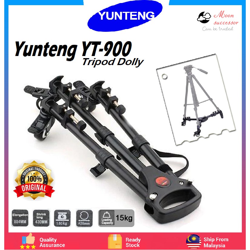 YUNTENG VCT-900 - Tripod Dolly Profesional untuk Perekaman Video dengan Tas Pembawa Portabel
