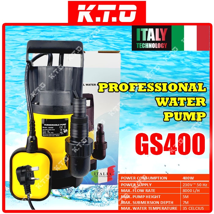 GP400 Professional Submersible Water Pump Sewage Automatic Water Pump Italy Technology / Pam Air
