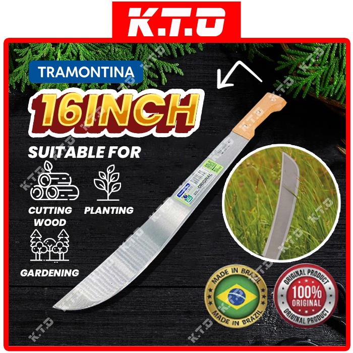 TRAMONTINA HEAVY DUTY WOOD MACHETE KNIFE MADE IN BRAZIL ( 16INCH / 18INCH / 20INCH ) / KAYU PARANG P