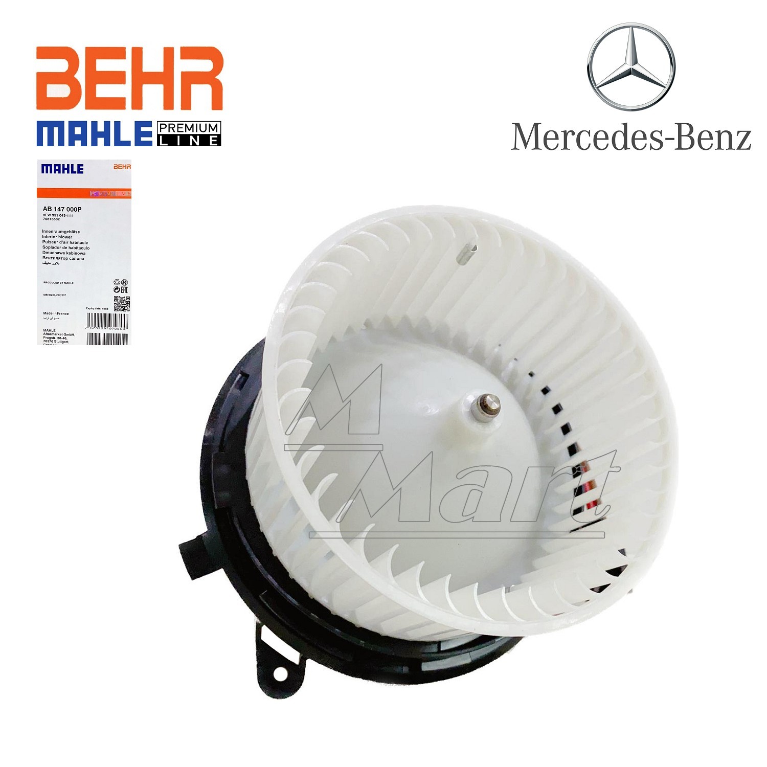 Mercedes Benz W204 W212 W207 W197 (Square Socket) Air Cond Blower Motor (Behr Mahle Premium Line 8EW