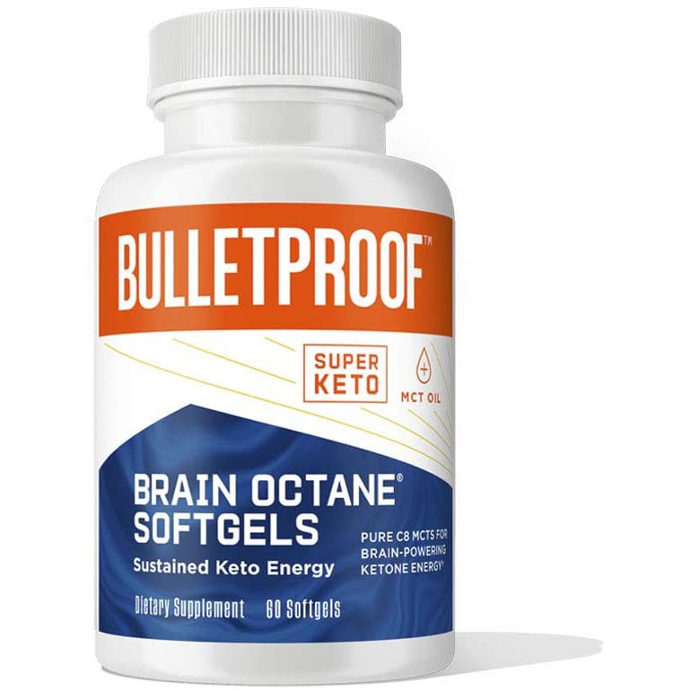 Bulletproof Brain Octane C8 MCT Oil 60 Softgels Supplement, Keto Friendly