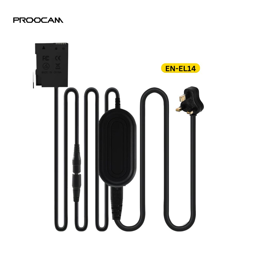 Proocam Dummy Battery EN-EL14 AC Adapter for NIKON D3500 D5600 P CAMERA