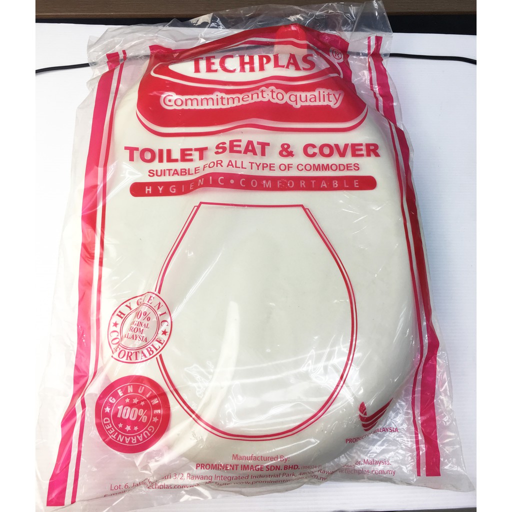ORIGINAL Techplas Toilet Bathroom Plastic Seat Cover / Plastik Jamban Duduk Tandas Penutup Tandas Du
