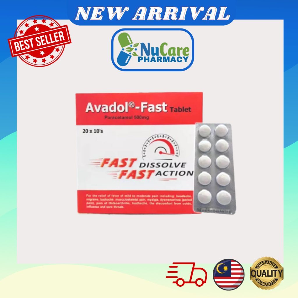 Avadol Fast Paracetamol 500mg - 10's >> 1Strip