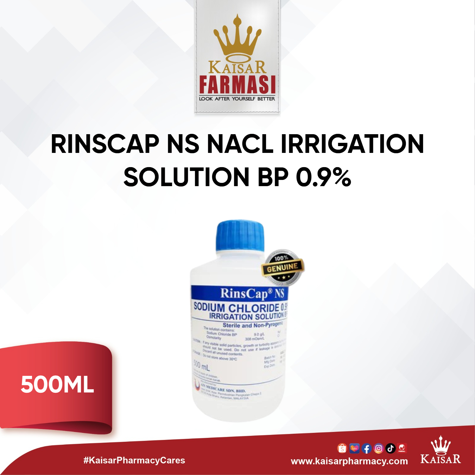 RINSCAP NS NACL IRRIGATION SOLUTION BP 0.9% 500ML