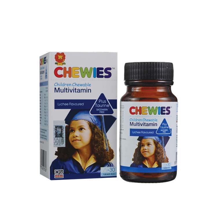 CHEWIES CHILDREN CHEWABLE MULTIVITAMIN PLUS TAURINE SACCHARIN FREE (30'S)