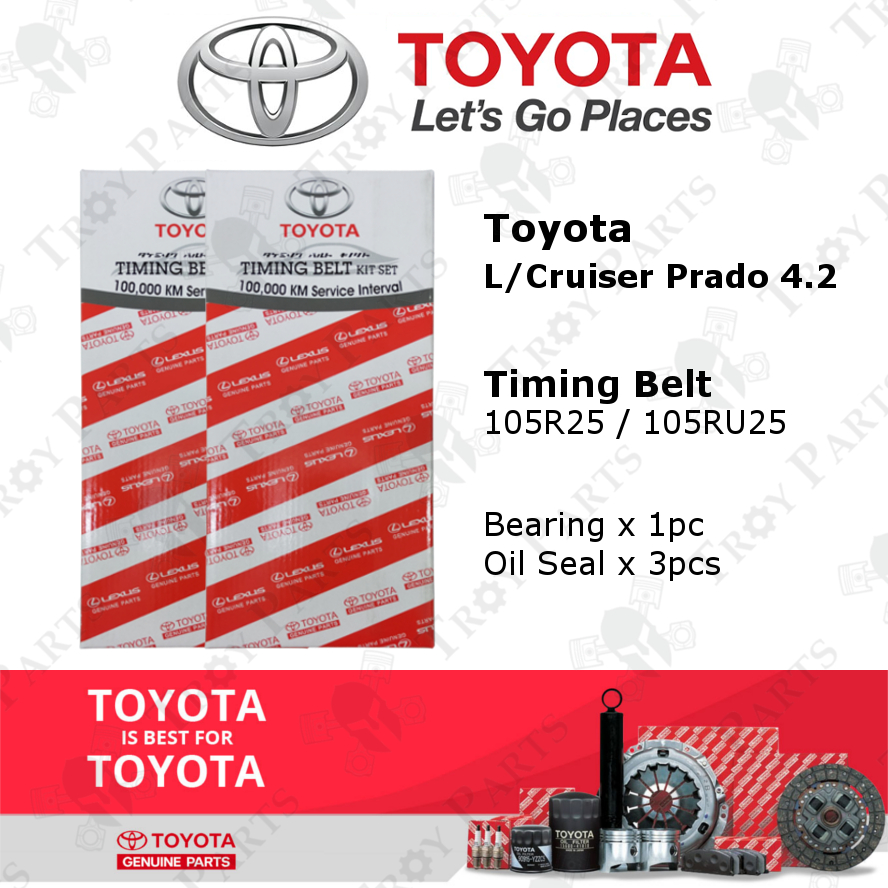 Toyota 100K Timing Belt Kit Set 13568-19175 for Land Cruiser Prado 4.2 24V Import HDJ101 HDJ80 1HD (