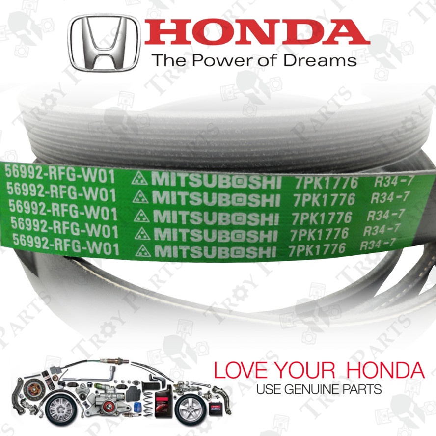 Original Honda Fan Belt 56992-RFG-W01 for Honda Stream E25 2.0 Odyssey RB1 - 7PK1776 ( 7PK1775 / 7PK