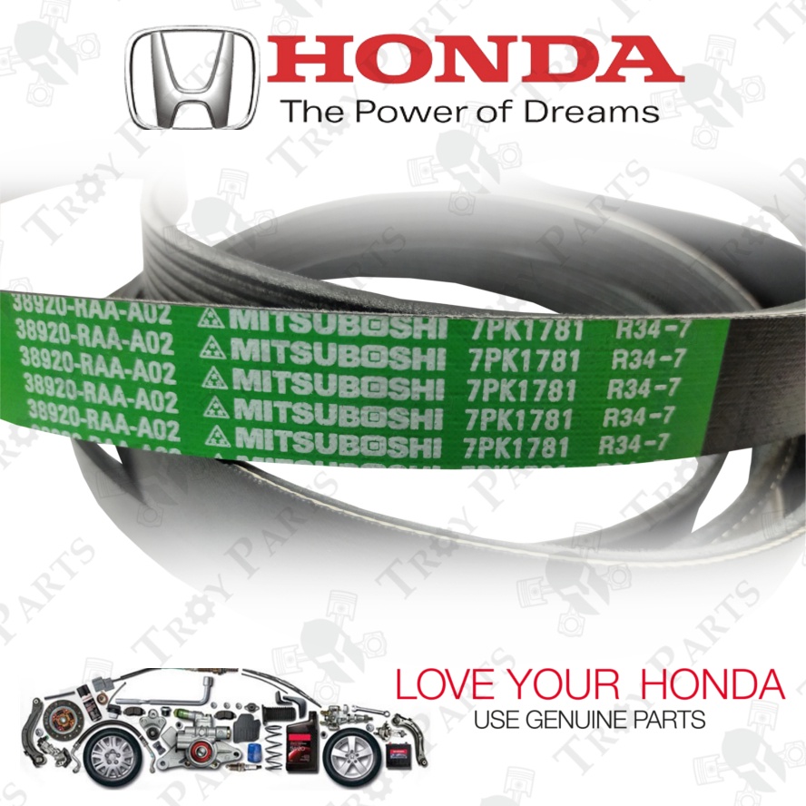 Original Honda 38920-RAA-A02 Ribbed Rib Serpentine Fan Belt Honda Accord SDA 2004-2007 - 7PK1781 ( 7
