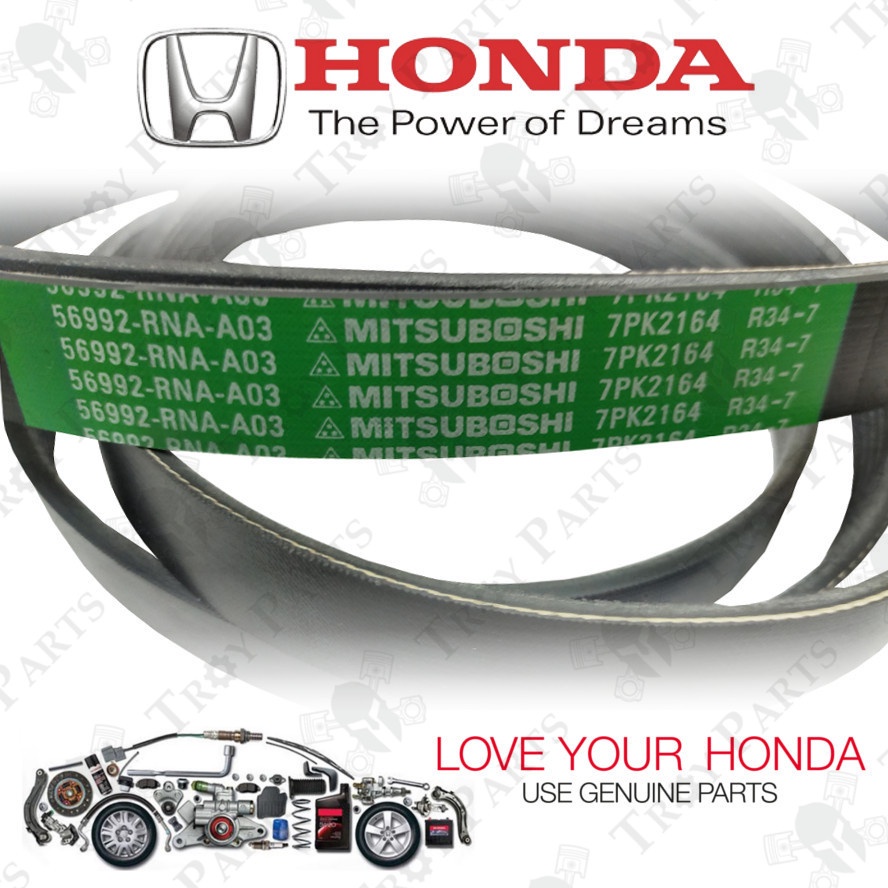 Original Honda Fan Belt 56992-RNA-A03 for Honda Civic FD SNA 1.8 - 7PK2164 ( 7PK2160 / 7PK2165 )