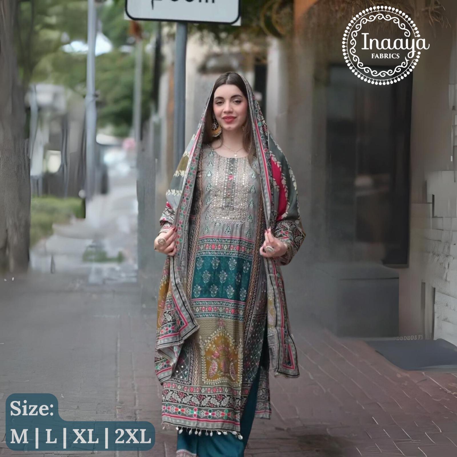 3 Piece Top Pant And Dupatta By Inaaya Fabric