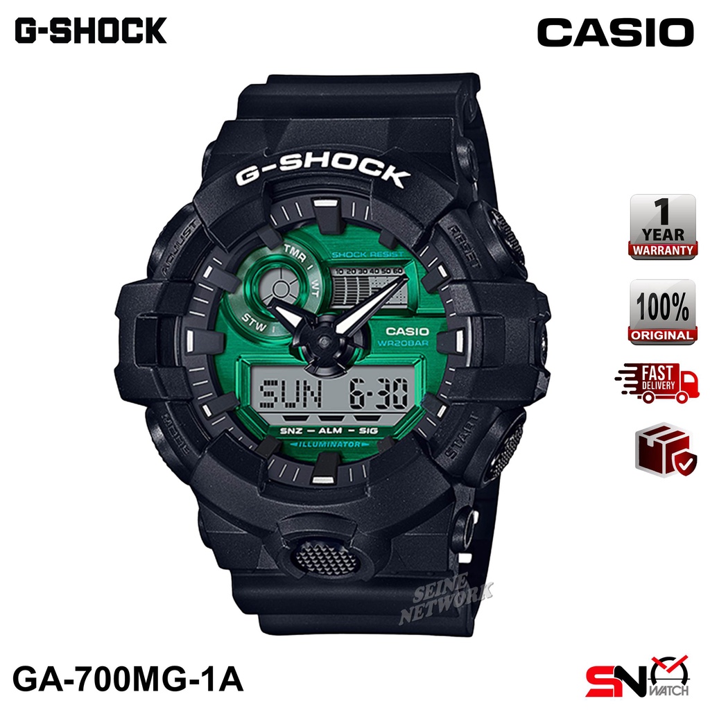 Casio G-Shock GA-140MG GA-700MG GW-B5600MG Midnight Green Series Analog Digital Resin Band Men Sport