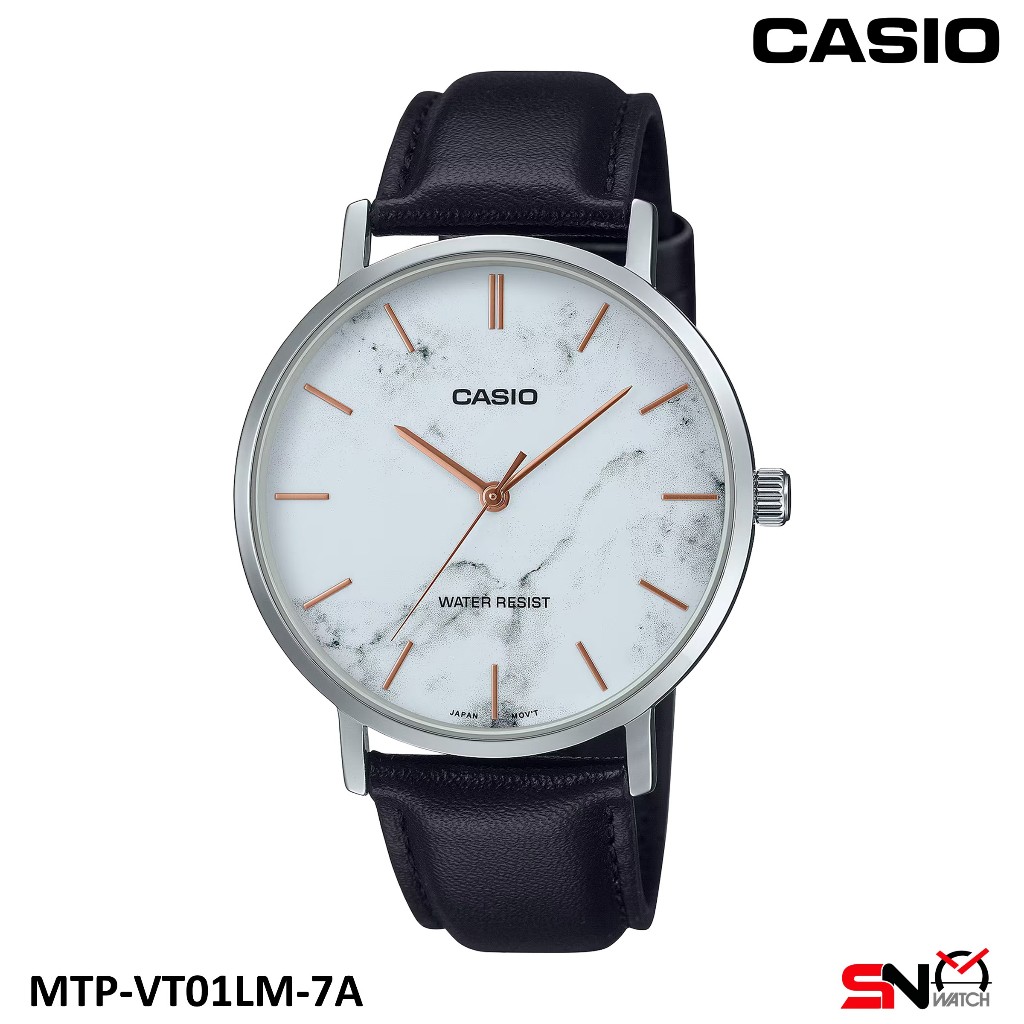 Casio MTP-VT01DM MTP-VT01LM Marble Dial Men Watch Jam Tangan Lelaki