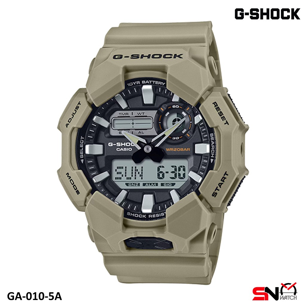 Casio G-Shock GA-010 10-Year Battery Life Bio-Based Resin Band Men Sports Watch Jam Lelaki