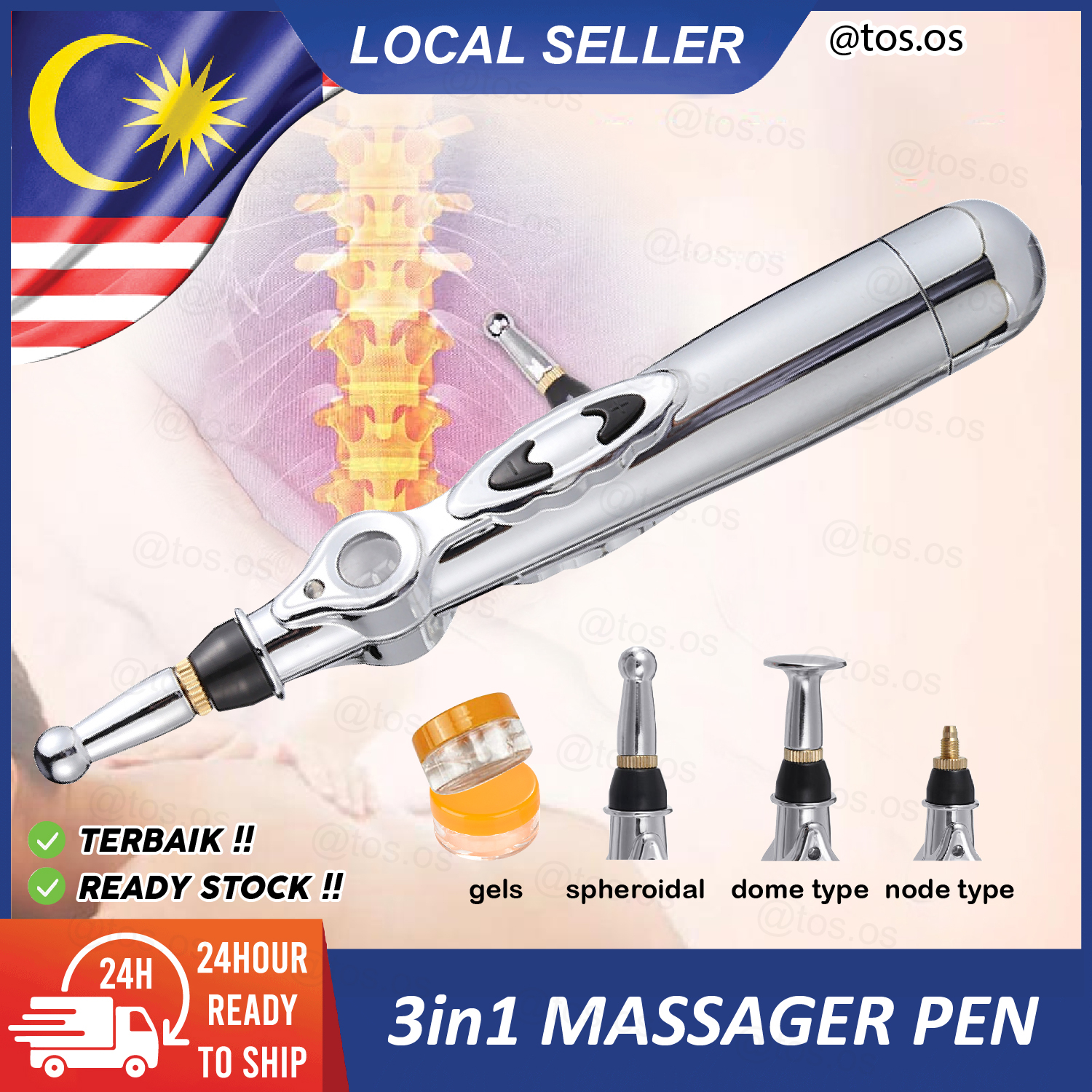 3in1 Electronic Meridian Acupuncture Point Massage Pen Therapy Pain Relief / Pen Terapi Akupuntur