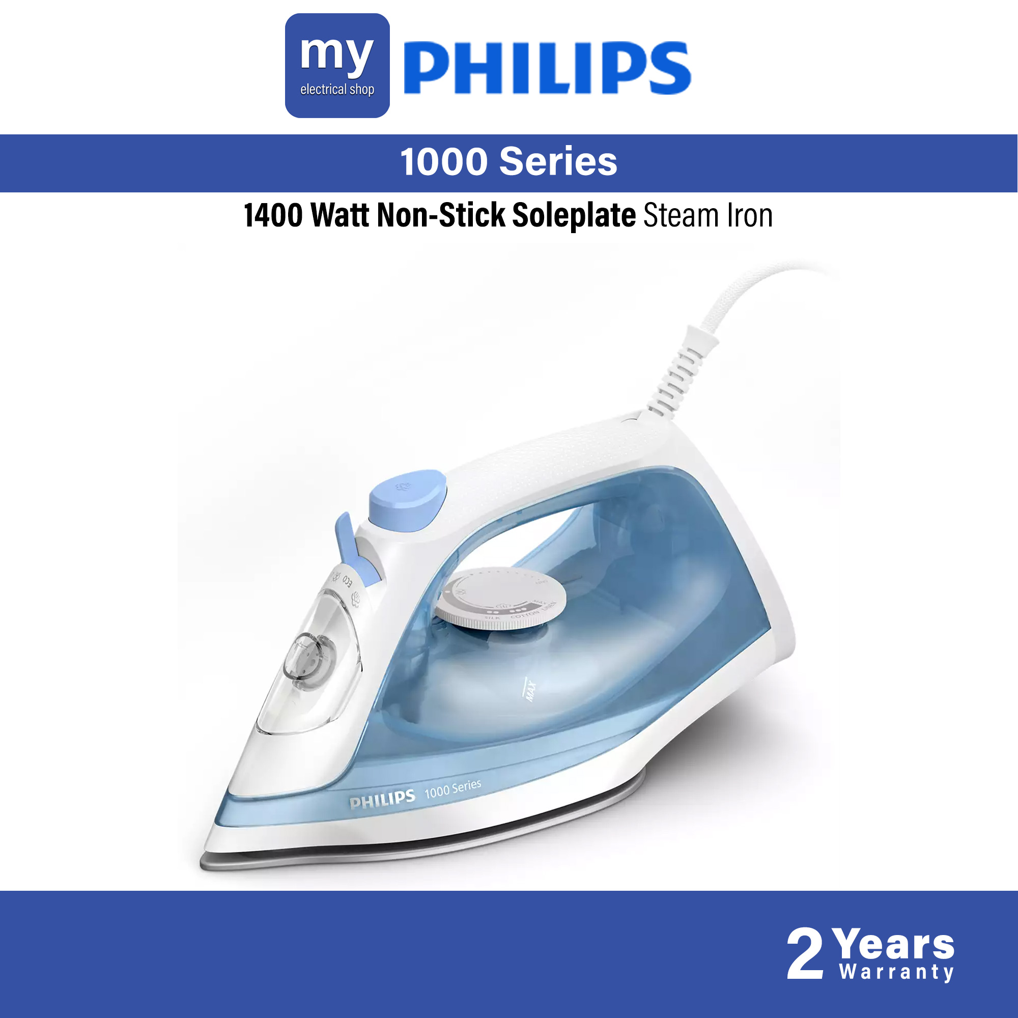 Philips Non Stick Steam Iron 1400W DST1010/20 DST1010