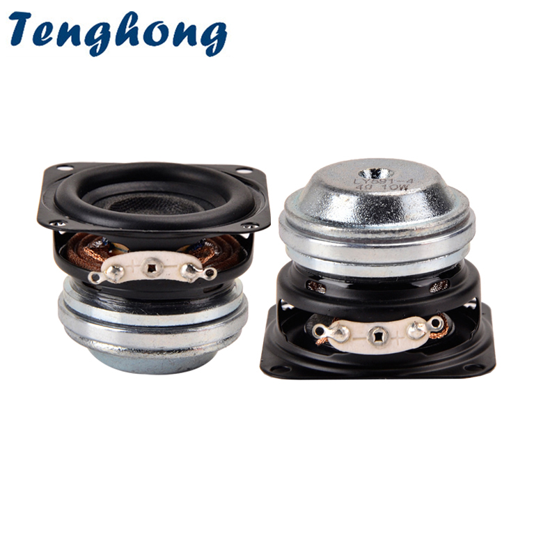 Tenghong 2pcs 1.5 Inch 40MM Audio Full Range Bass Speaker 4 Ohm 10W Bluetooth Strong Neodymium Louds