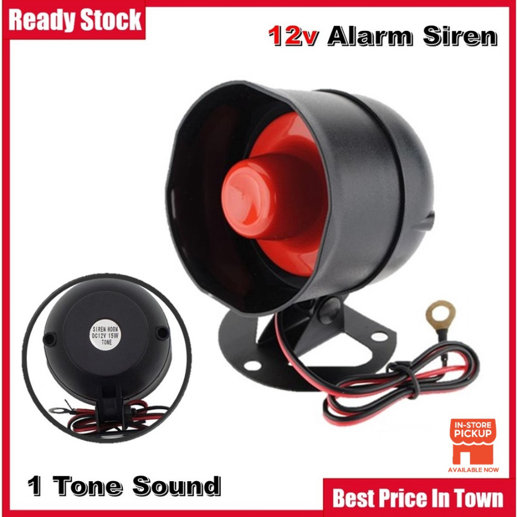 Car Alarm Siren Horn Super Loud 12V Alarm System Siren Electric 1 Tone Car Van Truck Auto Vehicle Al