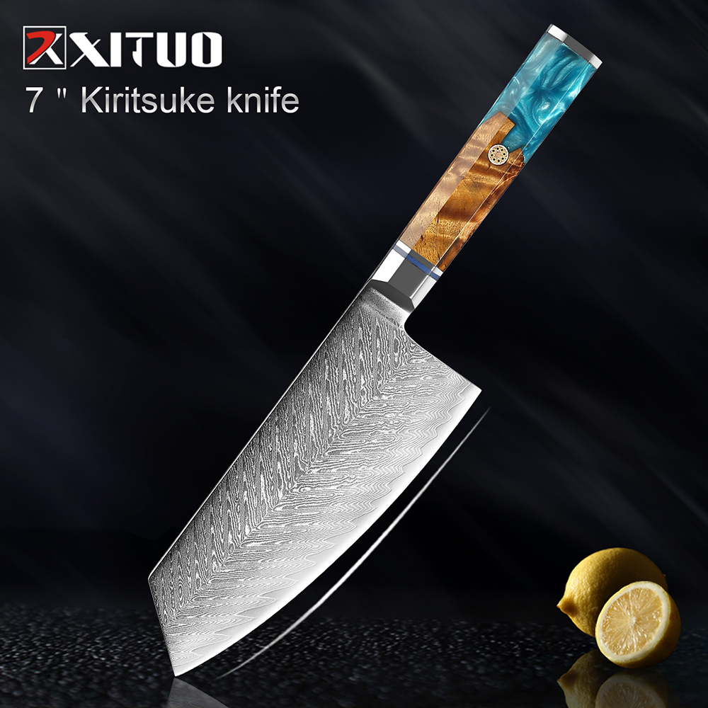 XITUO Damascus Knife Set 1-9 PCS Japanese Kitchen Knife Set VG10 Steel Core Ultra-Sharp Professional