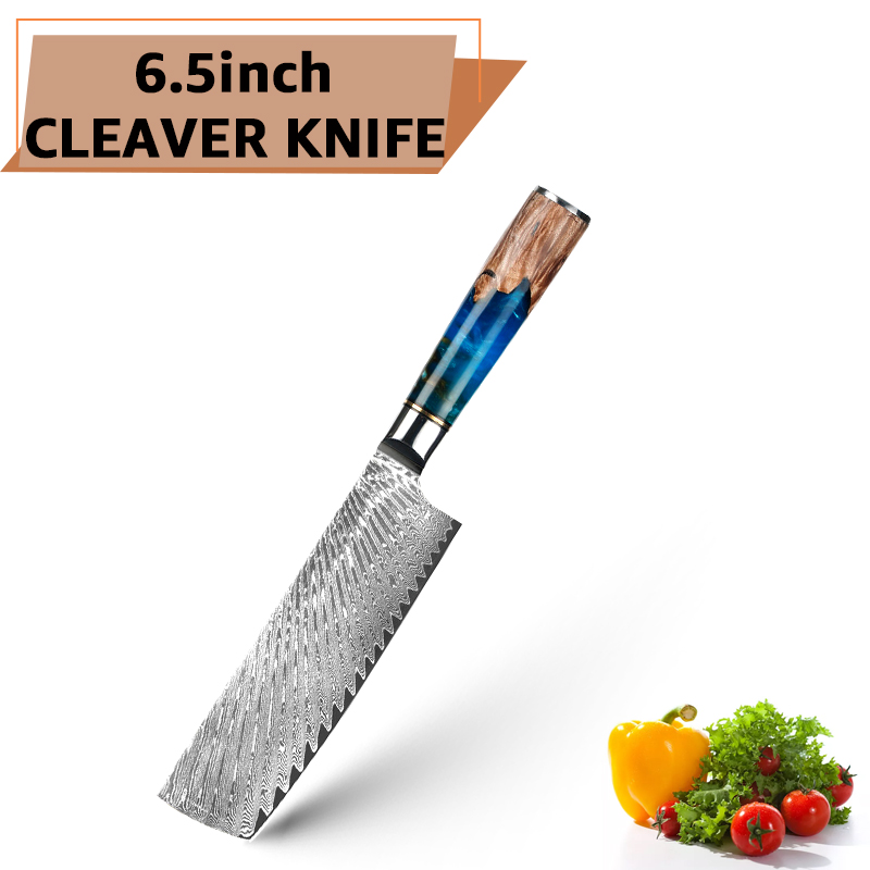 Damascus Steel Kitchen Knives VG10 Chef Paring Bread Knife Chef Knife Sharp Japanese Santoku Knife R