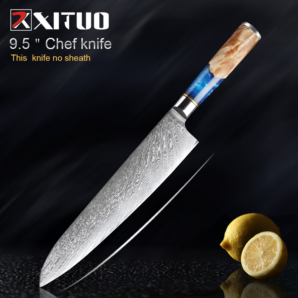 XITUO Kitchen Knife Set Damascus VG10 Steel Chef Knife Meat Cleaver Paring Bread Knife Boning Steak 