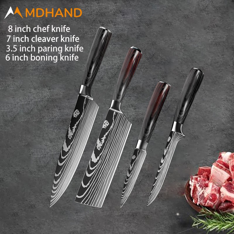 Kitchen Knife Set Professional Japanese Chef Knives 7CR17 High Carbon Stainless Steel Meat Santoku P