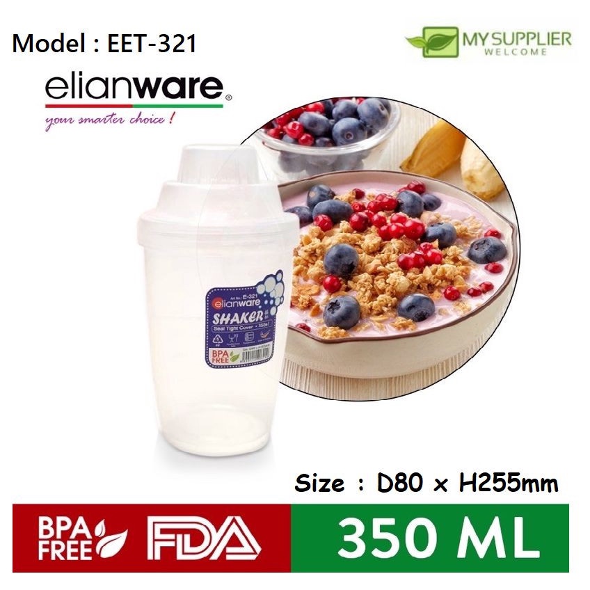 Elianware E-321 BPA Free Shaker Bottle Beaker Bottle 350ml D8cm*H15.5cm