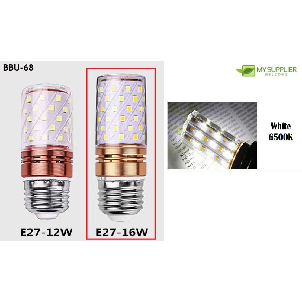 LED Corn Bulb Screw E27 16W 6500K H9.5cm x W2.7cm