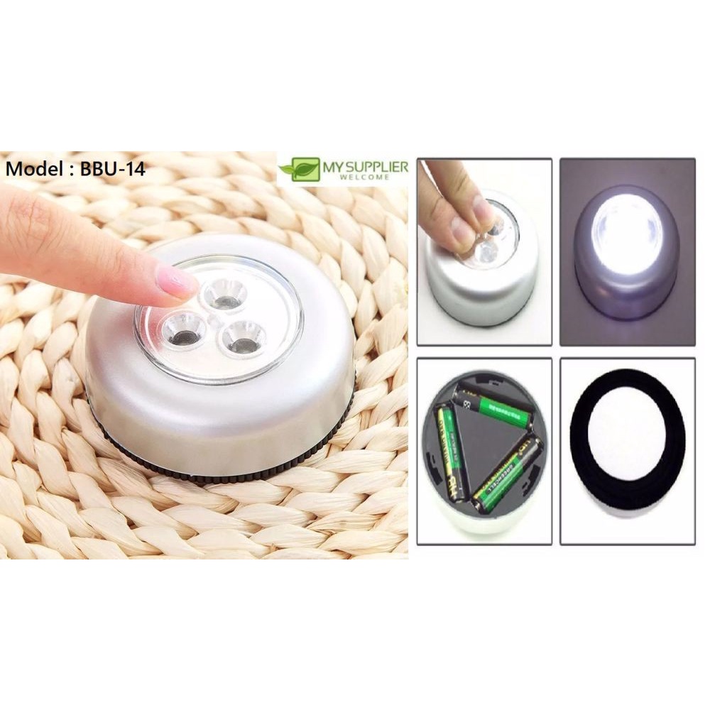 BBU-14 Stick Touch Lamp 3 LED Light Battery Powered Light Lamp 7cm
