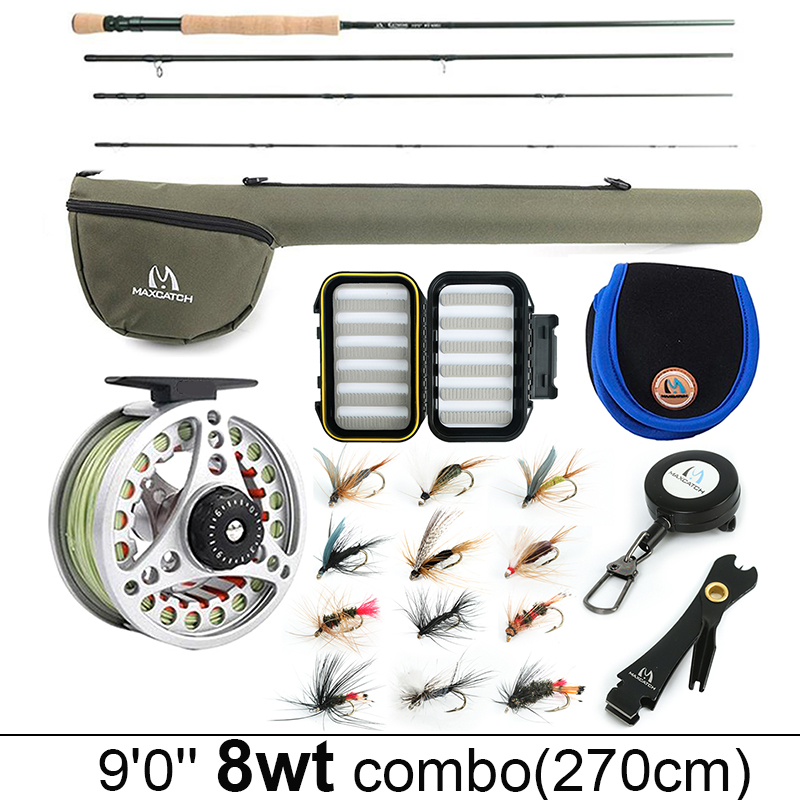 Maximumcatch 3-8WT Fly Fishing Rod And Reel Combo Set 8'6''/9' Medium-fast Fly Rod Pre-spooled Fly R