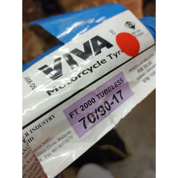 EX5 DREAM W100 W125 LC135 Y125Z LAGENDA - TYRE TAYAR FT2000 TL STYLE MAXXIS DIAMOND 70/90-17 80/90-1