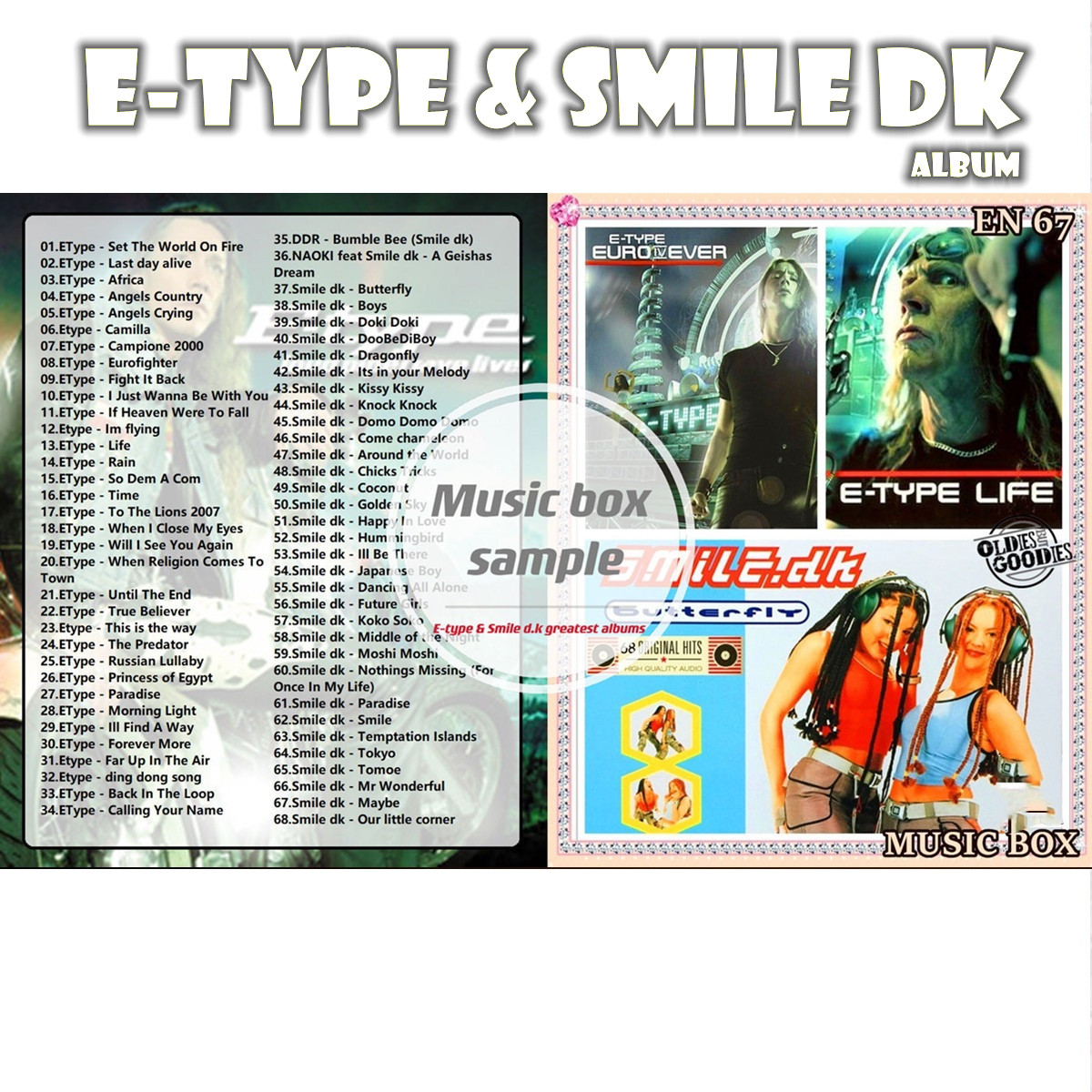 Usb Pendrive Lagu English Song  E-type & Smile DK EN67
