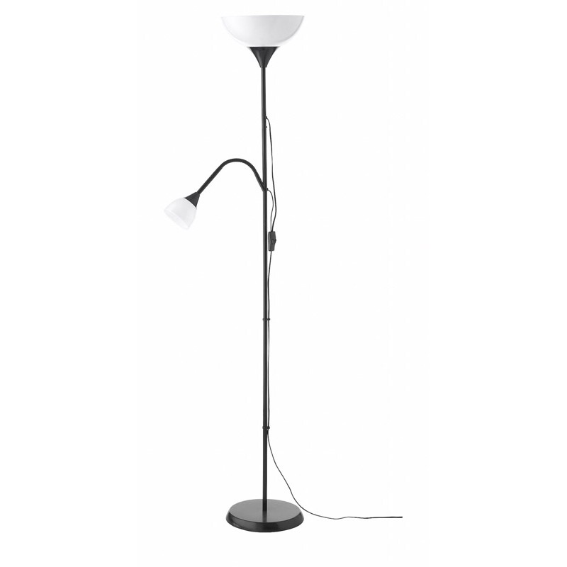 IKEA NOT floor lamp floor uplighter/reading lamp black/white (with bulb)*