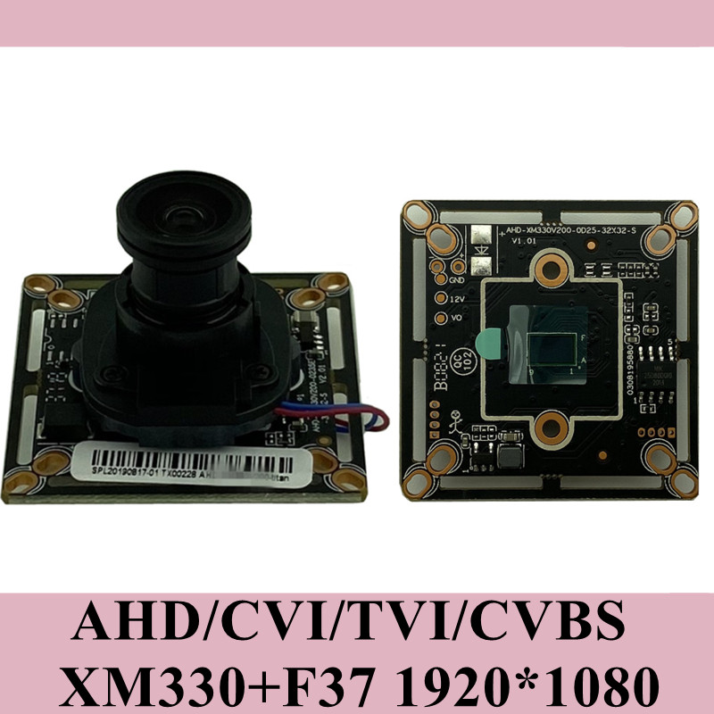 1920*1080 1080 2.0MP AHD Camera Module Board XM330+F37 M12 Lens IRCut 38*38mm UTC BNC DC 12V CCTV Se