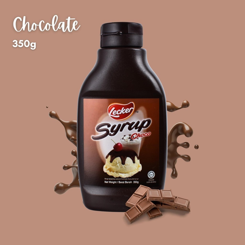 Lecker Chocolate Syrup Caramel Sauce Coffee Drizzle Sos Coklat karamel Topping Halal
