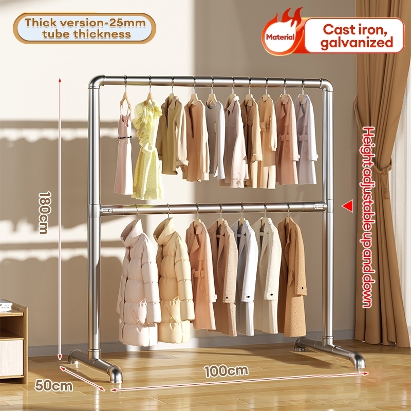180cm Single layer clothes hanger stainless steel clothes hanger Clothes drying rack balcony rak san
