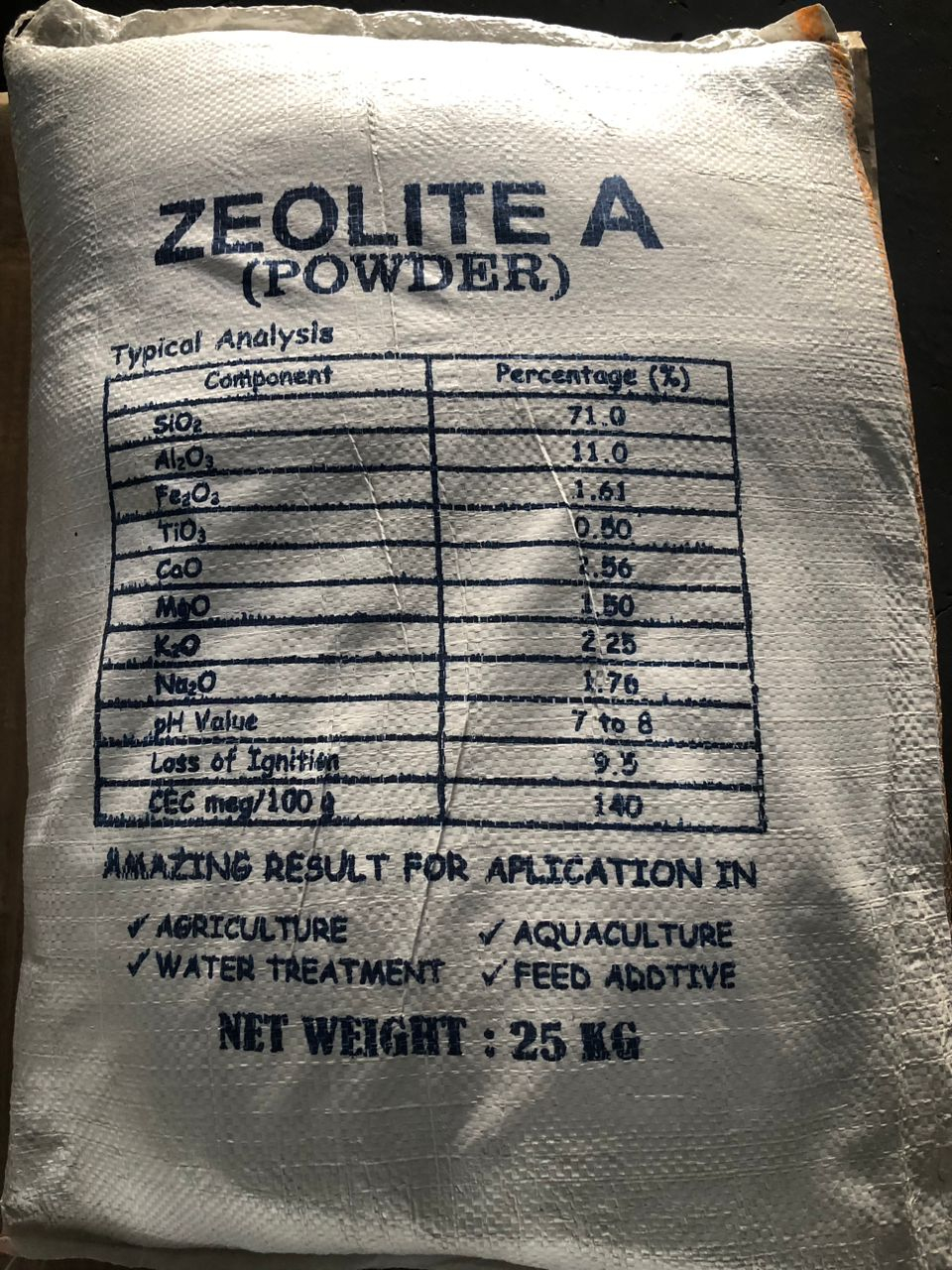 25Kg Zeolite A powder - Pertanian & penternakan - Perbaiki struktur tanah - Stabilkan pH tanah - Pen